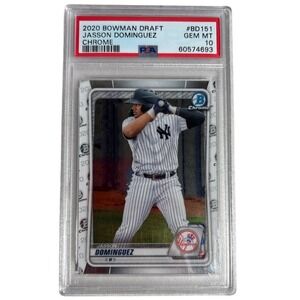 PSA 10 Jasson Dominguez 2020 Bowman Draft #BD151 Chrome baseball card